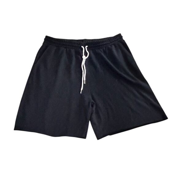 Forever 21 + Black Sweat Shorts Sz 3X Drawstring Waist Fleece 8" Inseam New - Picture 4 of 6
